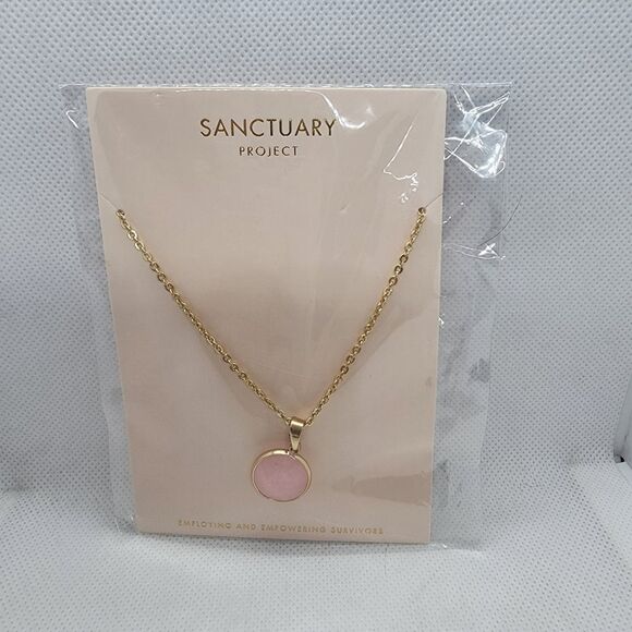 NWT Sanctuary Project Rose Quartz Serenity Necklace - Picture 5 of 7
